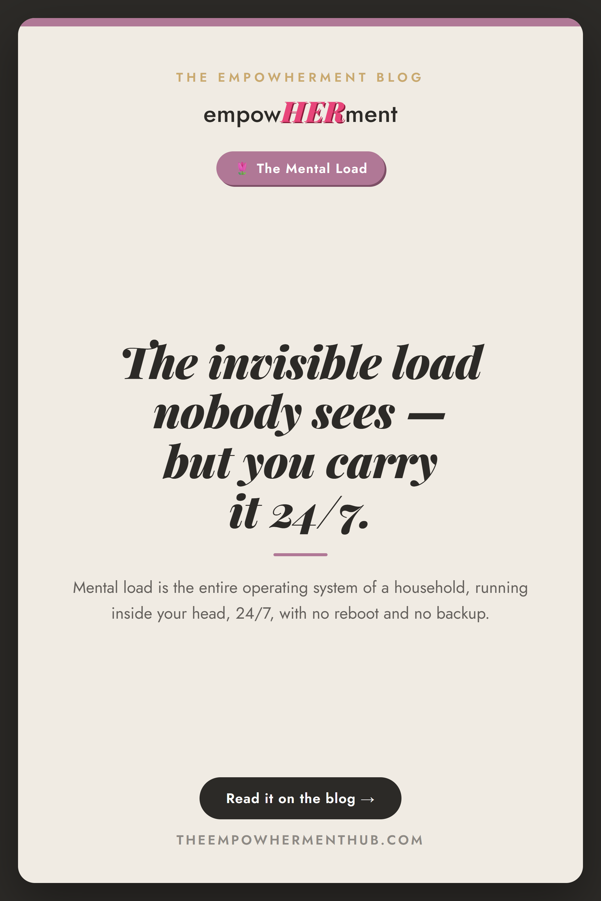 The invisible load audit, what are you actually carrying right now — empowHERment Hub blog pin