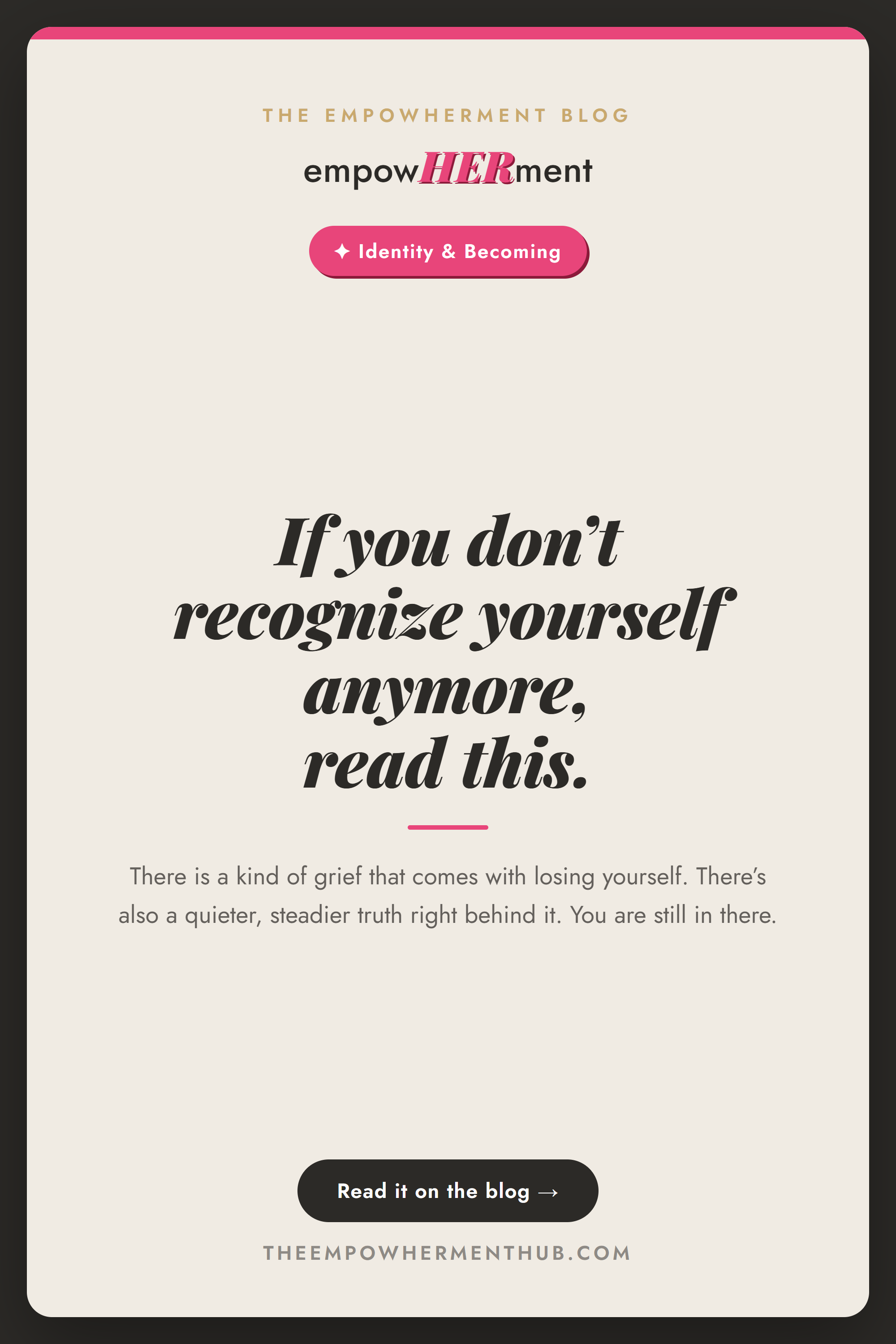 You’re a different woman now, that might be a good thing — empowHERment Hub blog pin