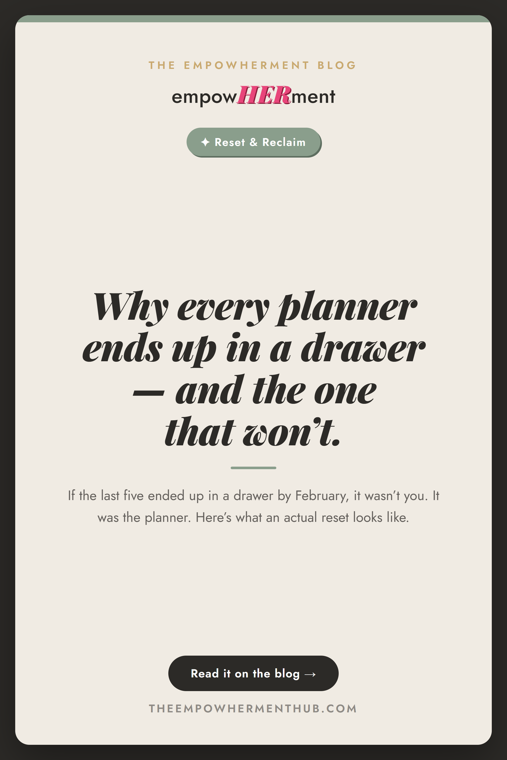 I’ve abandoned five planners — this is the one that stuck. empowHERment Hub blog pin