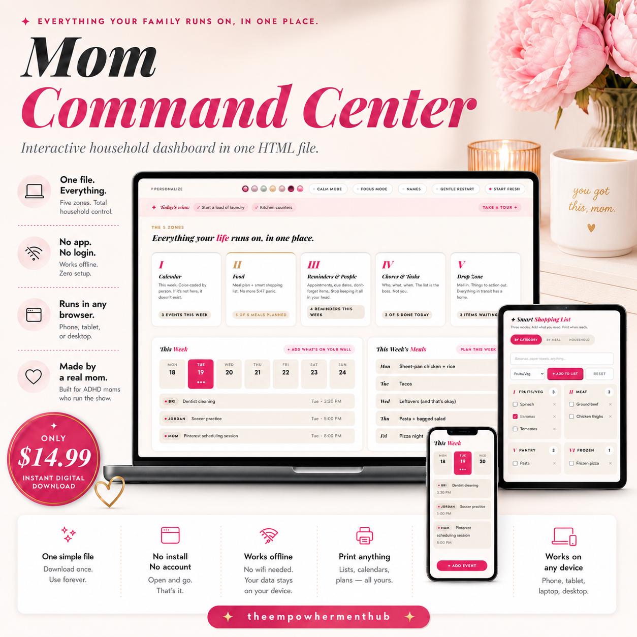 Family Command Center — interactive household dashboard